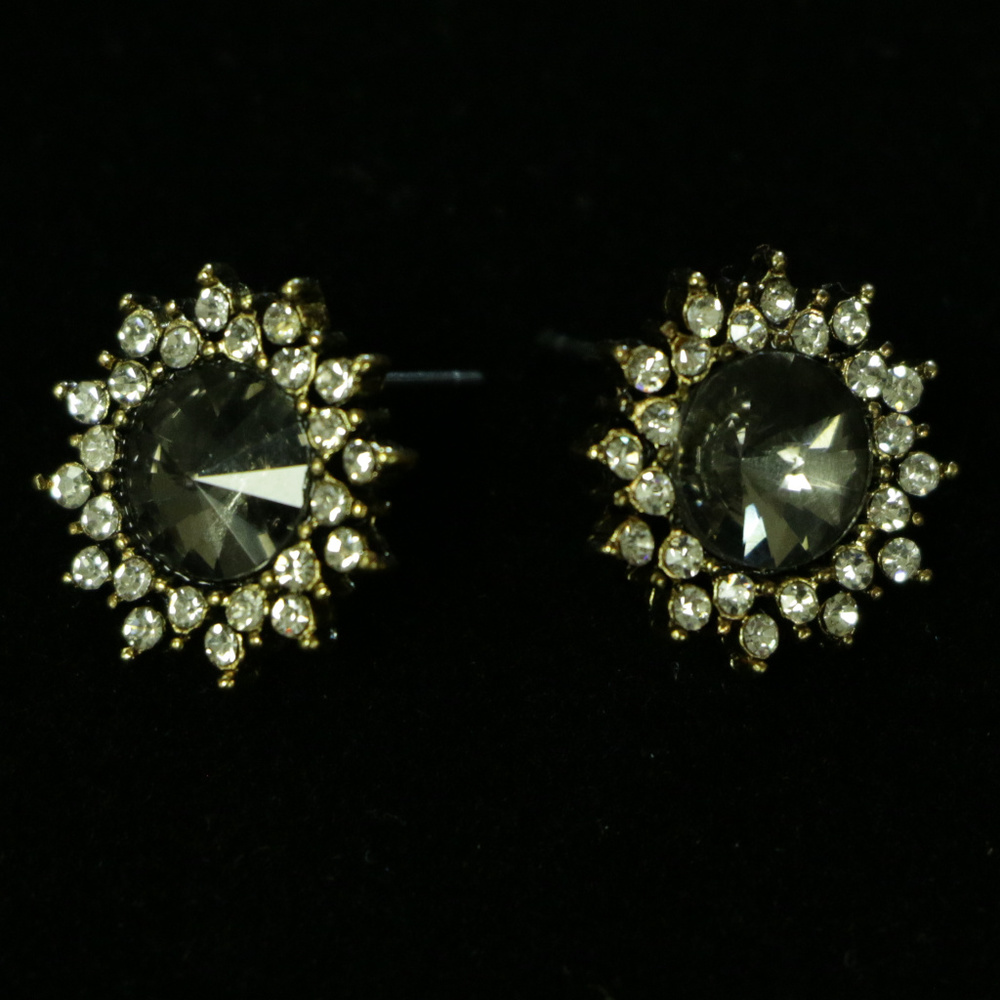 NWOT antique gold / crystal & smoke stone LTDE44nc - Picture 3 of 4