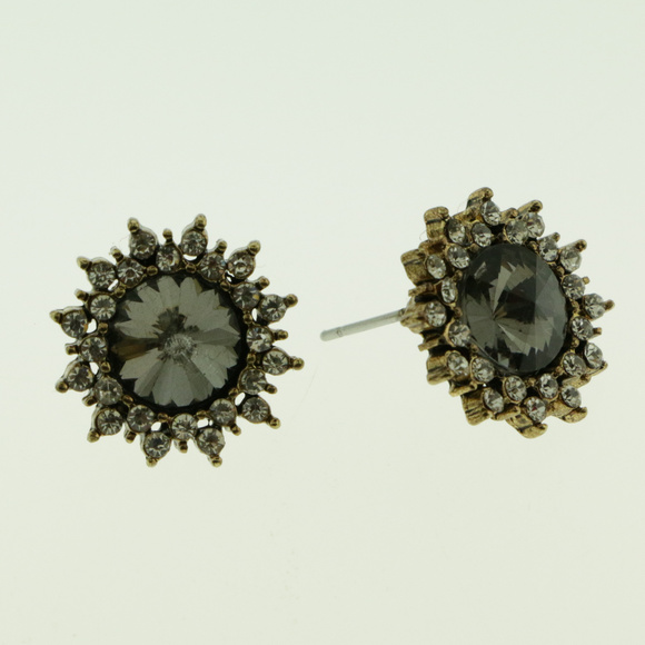 NWOT antique gold / crystal & smoke stone LTDE44nc - Picture 4 of 4