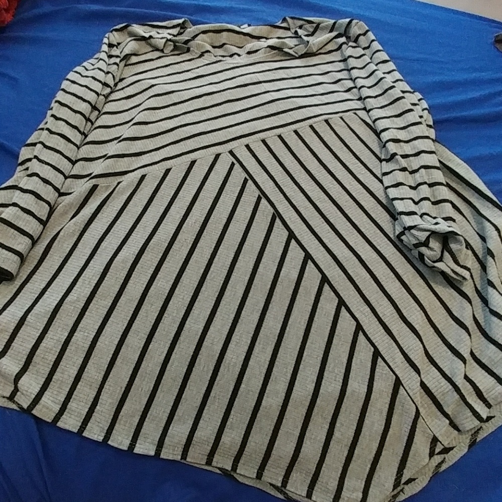 Gray and black striped tunic