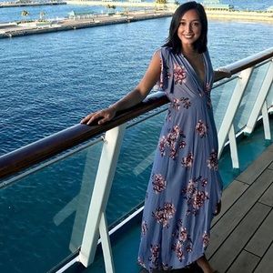 Astr long wrap dress size small