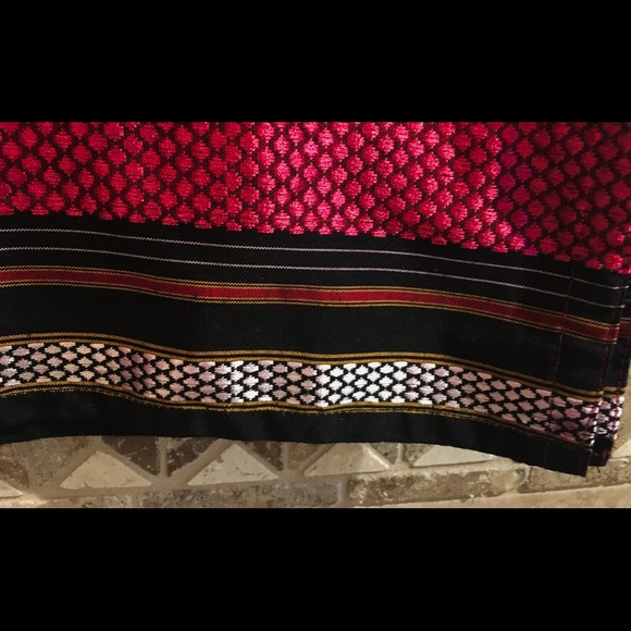 Pink woven cotton silk kurta. - Picture 3 of 4