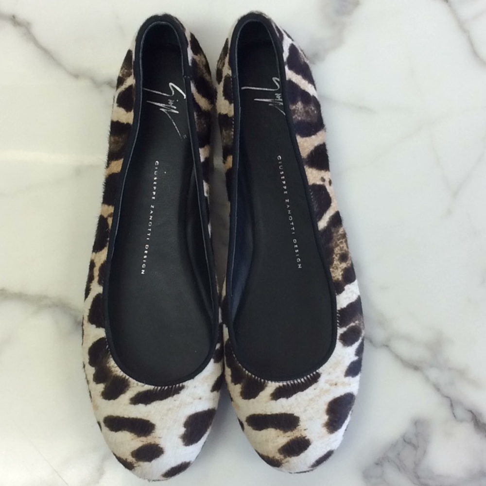 Giuseppe Zanotti Calf hair Leopard Ballet Flat