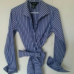 J Peterman wrap blouse.