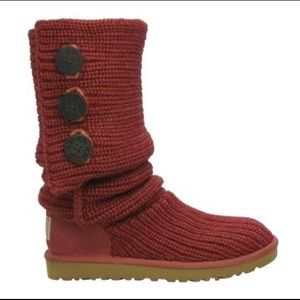 UGG Classic Pink Knit Cardy Boot, 7