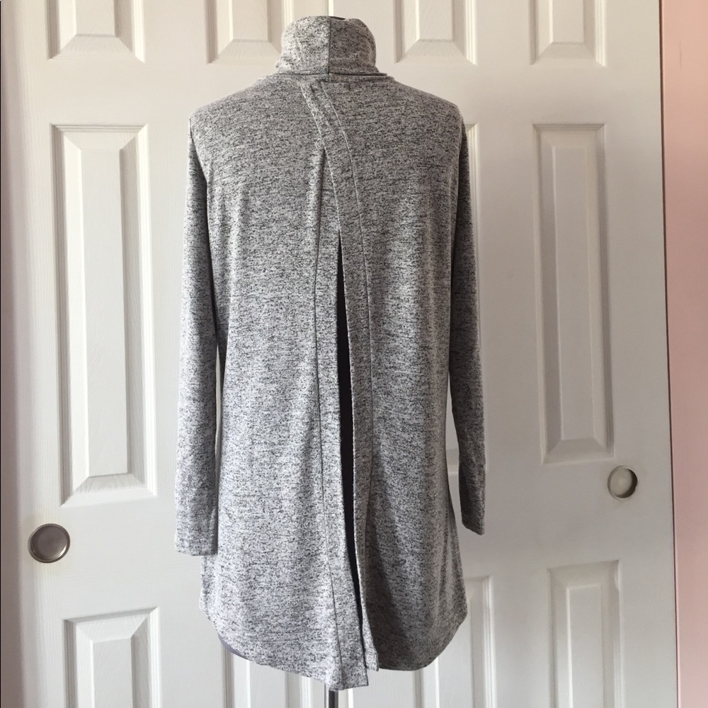 Grey Turtleneck Sweater with back detail, Size 2/Small