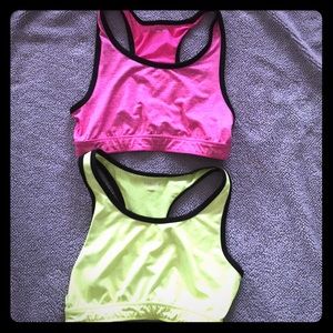 Neon color sports bras!