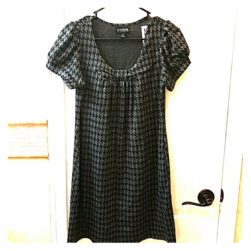 Black & Gray houndstooth print dress