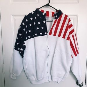 American Flag Zip-Up Jacket