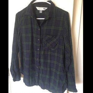 Green and blue flannel
