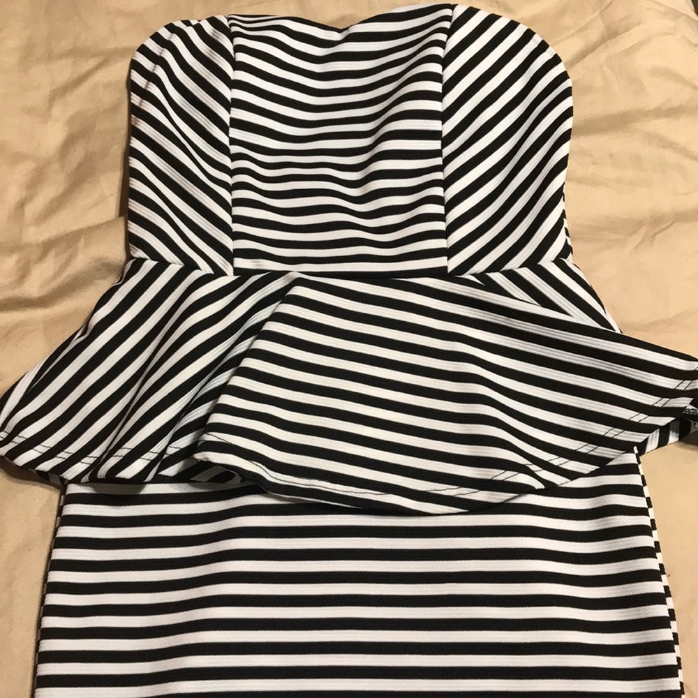 Striped peplum dress