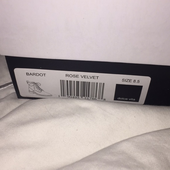 π΅π΅ DOLCE VITA π΅π΅ ROSE VELVET MOTO BOOTS NWT - Picture 11 of 15