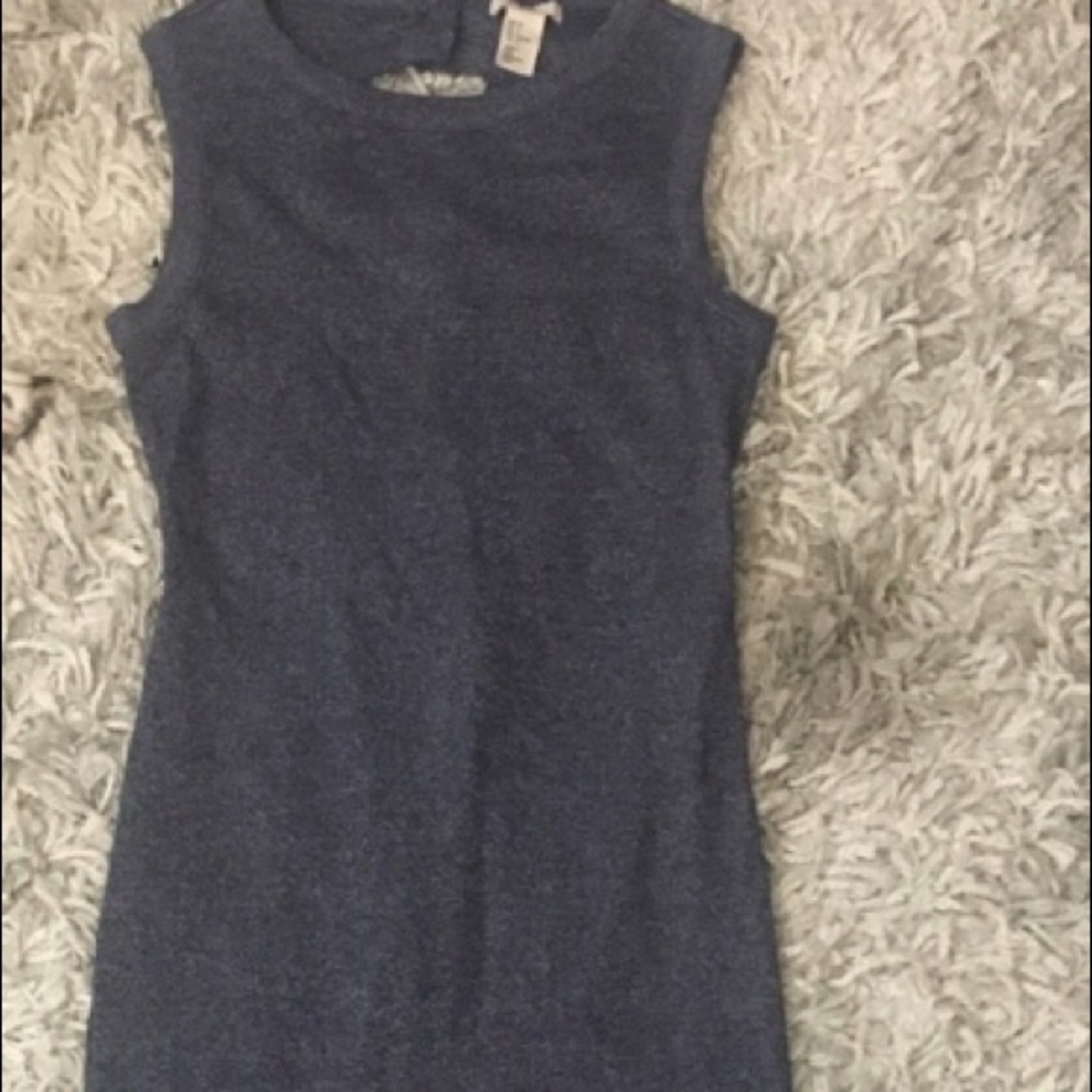 Midi blue bodycon dress open back