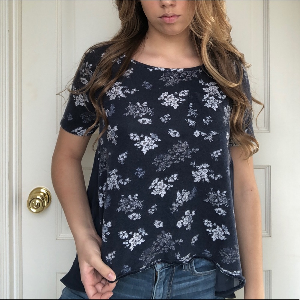 abercrombie blouse with a see-through back