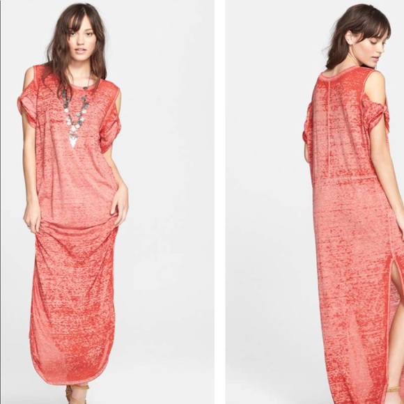 Free People Dresses & Skirts - Free People triblend maxi dress & shoulder cut-out
