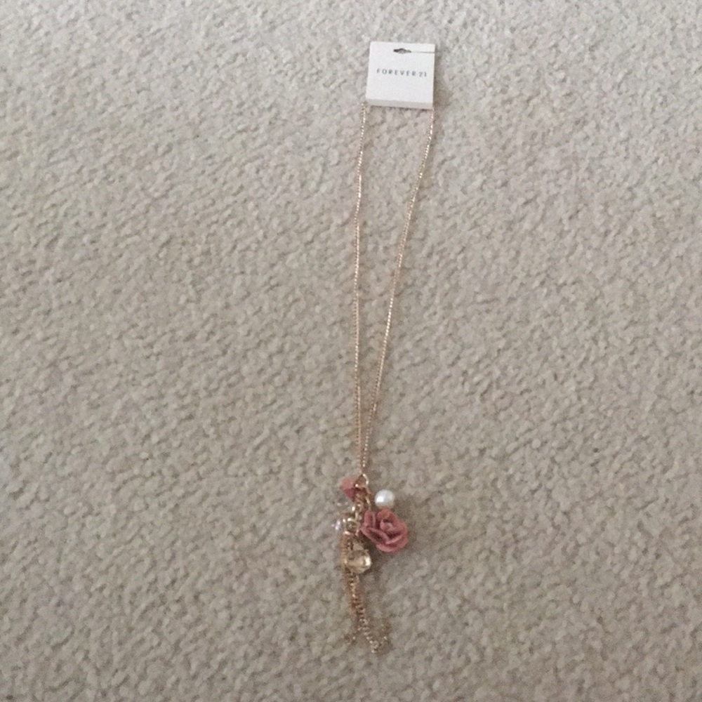 Dusty pink and gold necklace
