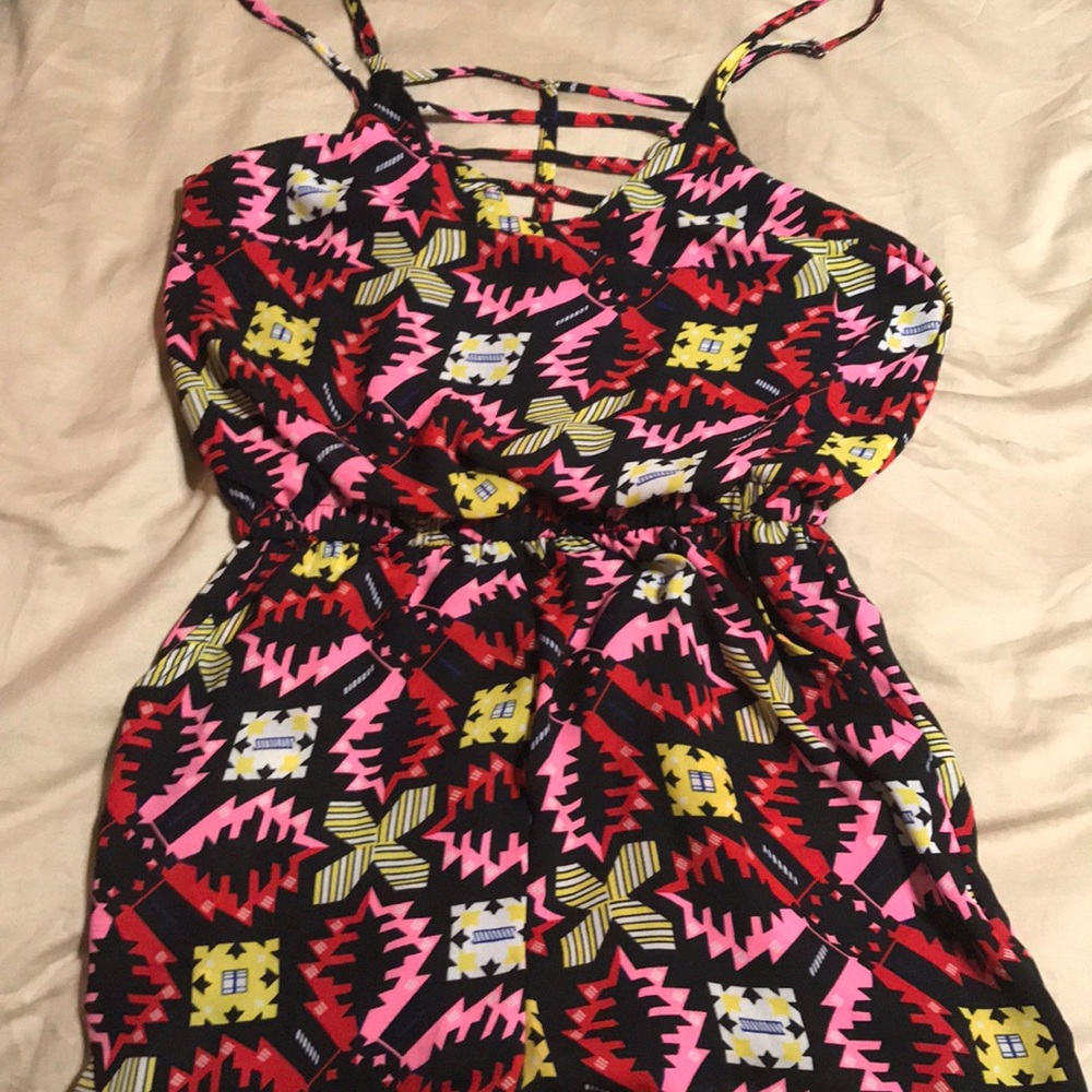 Bright patterned romper!
