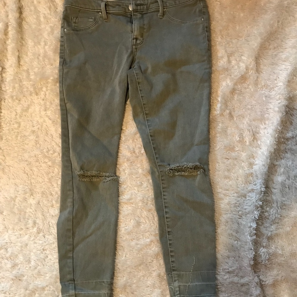 Green/olive mid-rise jegging