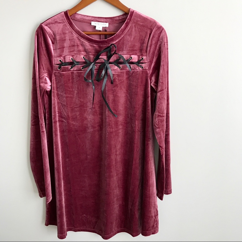 Mauve Velvet Dress - Picture 2 of 8