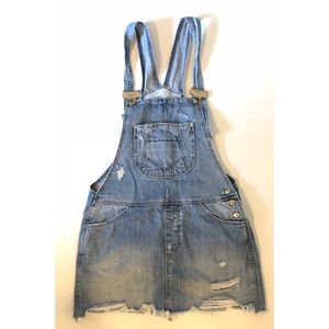 denim overall dress by zara