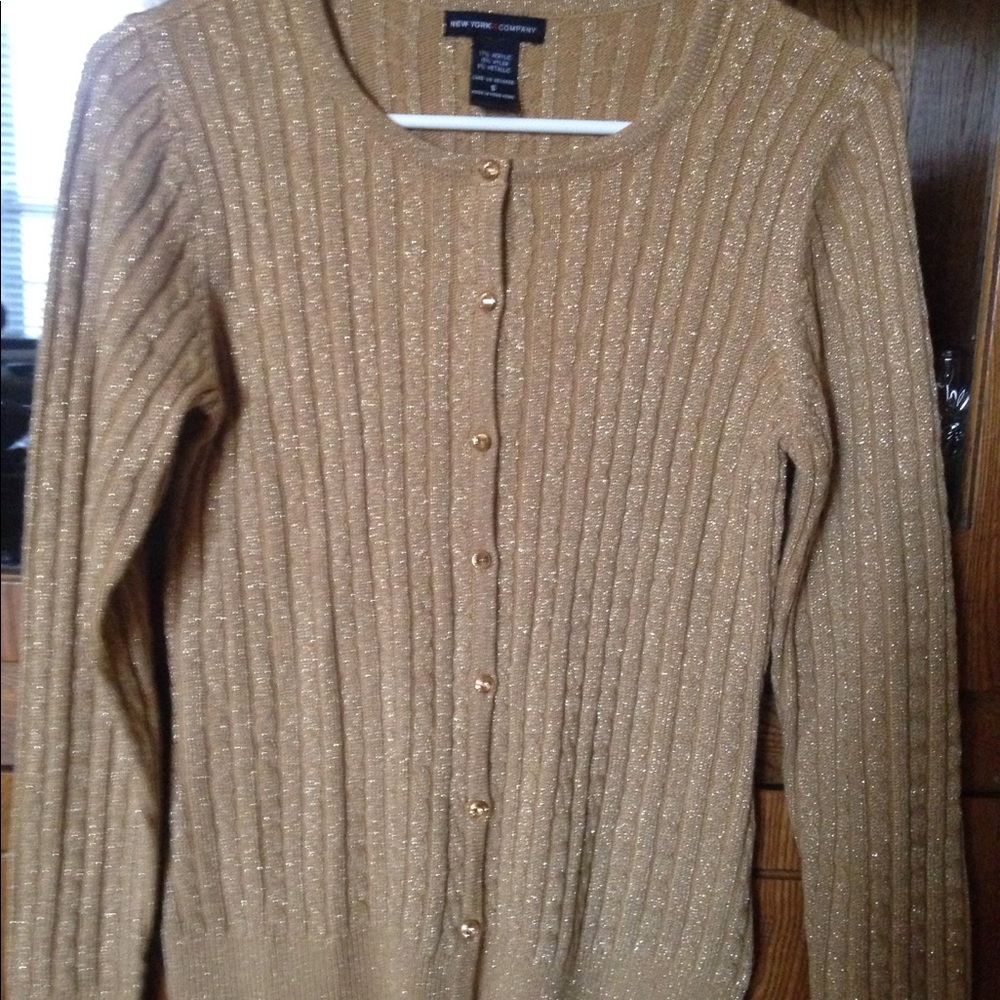 Gold glittery sweater, New York & Company