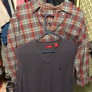 Men’s Izod button up and sweater vest