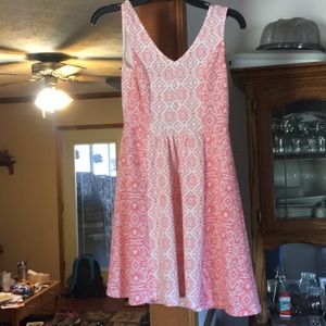 Pink and white dress