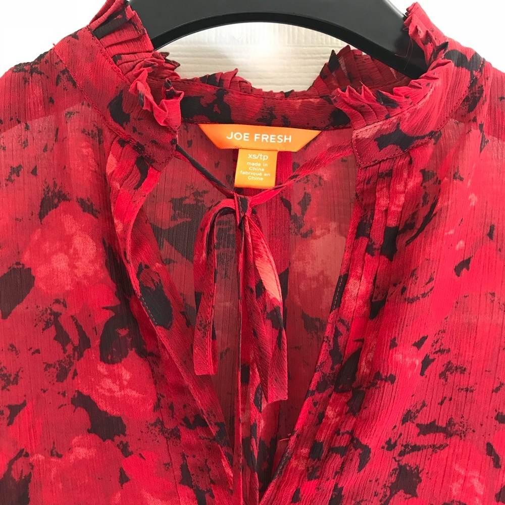 Joe Fresh Ruffle Neck Blouse Size XS - Picture 3 of 4