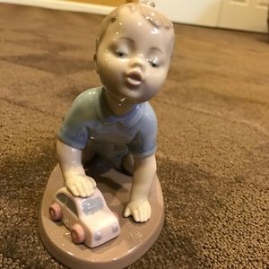 Baby Boy W/ Car Figurine