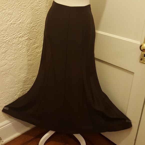 Ann Taylor Maxi silk skirt. Brown. Sz 4p - Picture 3 of 5