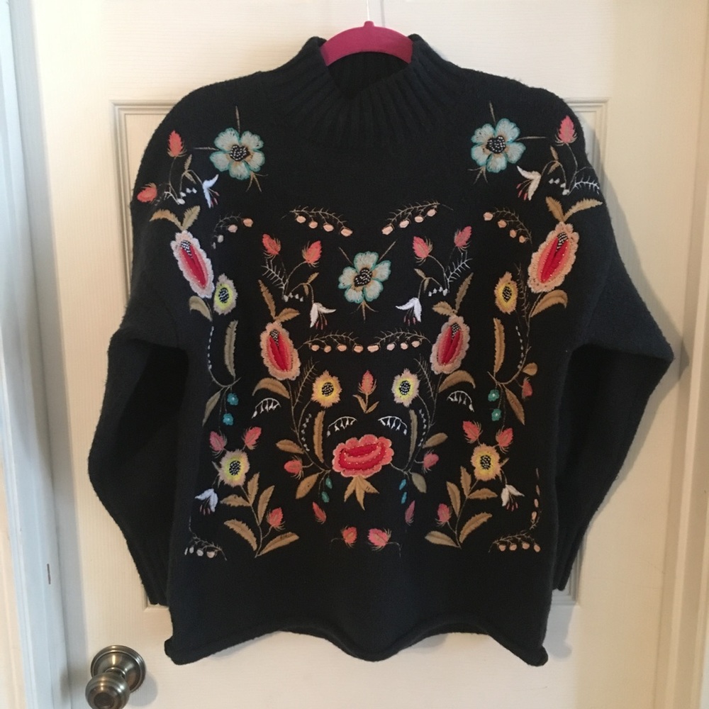 Floral Embroidered Sweater