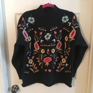 Floral Embroidered Sweater