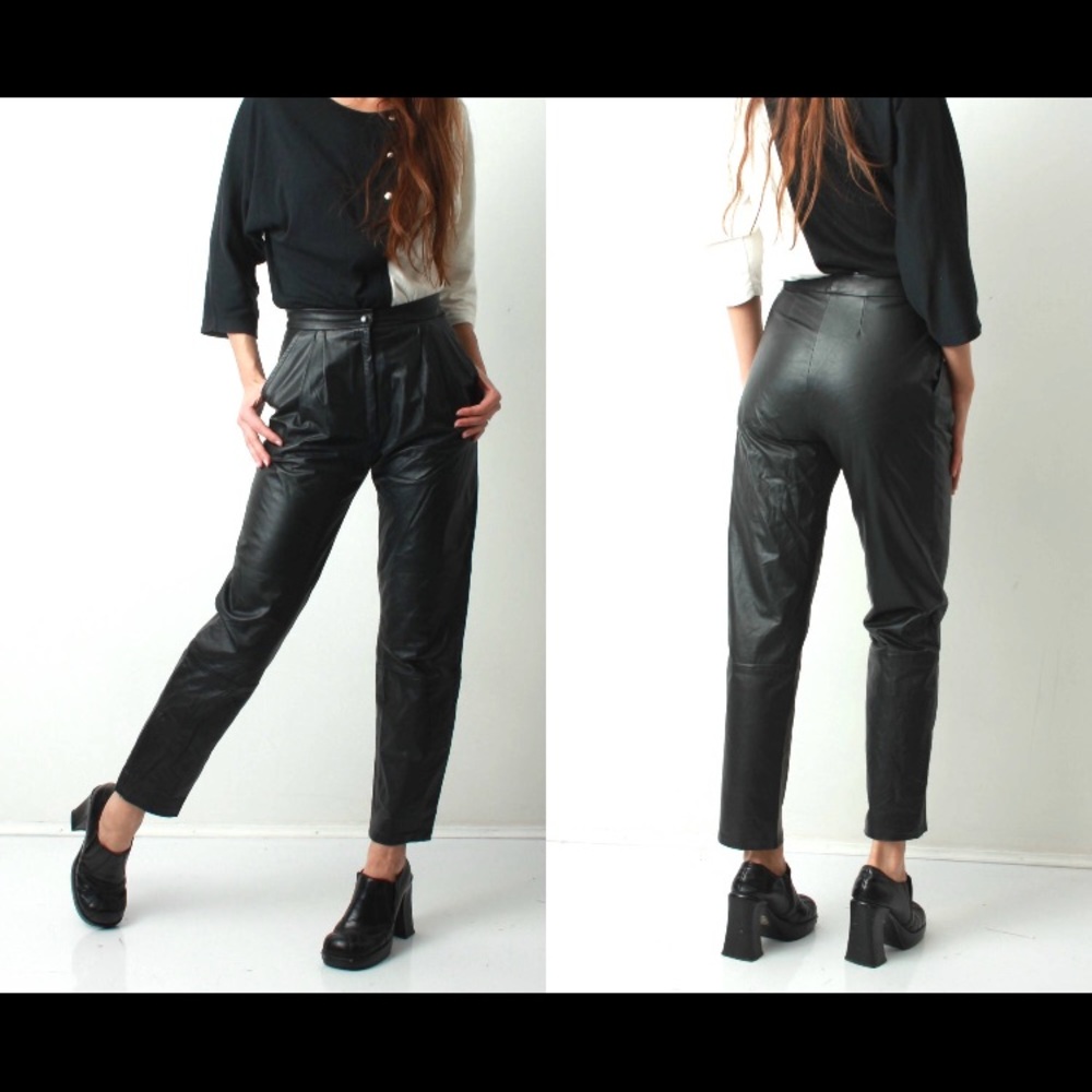 Vintage genuine leather trousers