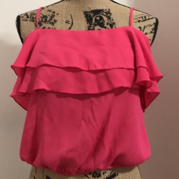 Pink Flowy Cropped Top - Picture 1 of 2