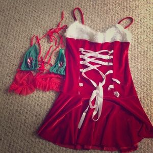Fun Sexy Miss Santa Dress Outfit Bras Christmas
