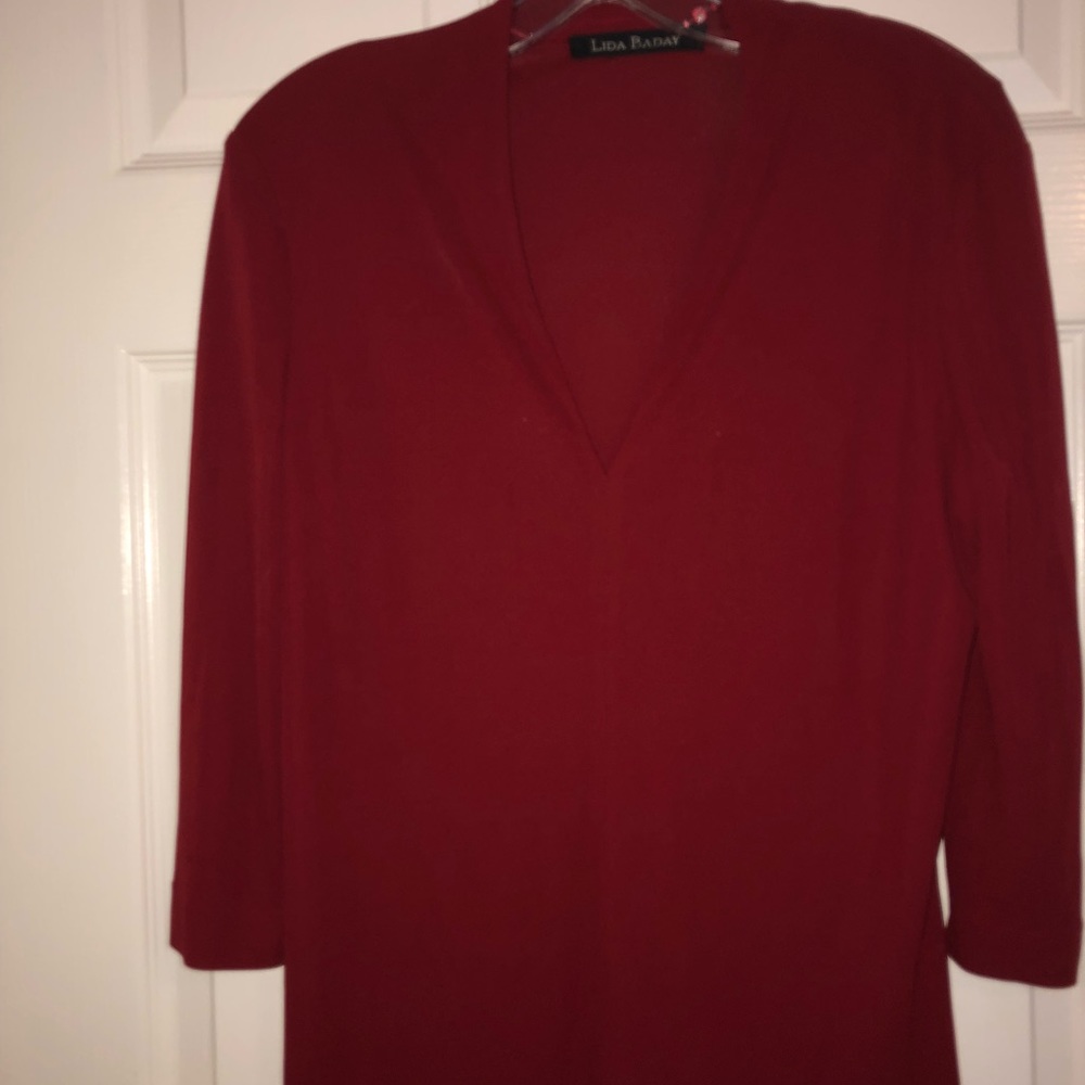 Crimson red v neck
