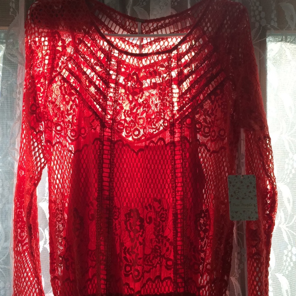 Beautiful Free People Lace Midi Dress NWT