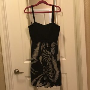 Black Halo silk and contrasting dress