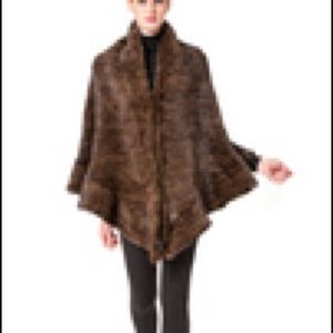 Black Mink Knit Ruffled Wrap
