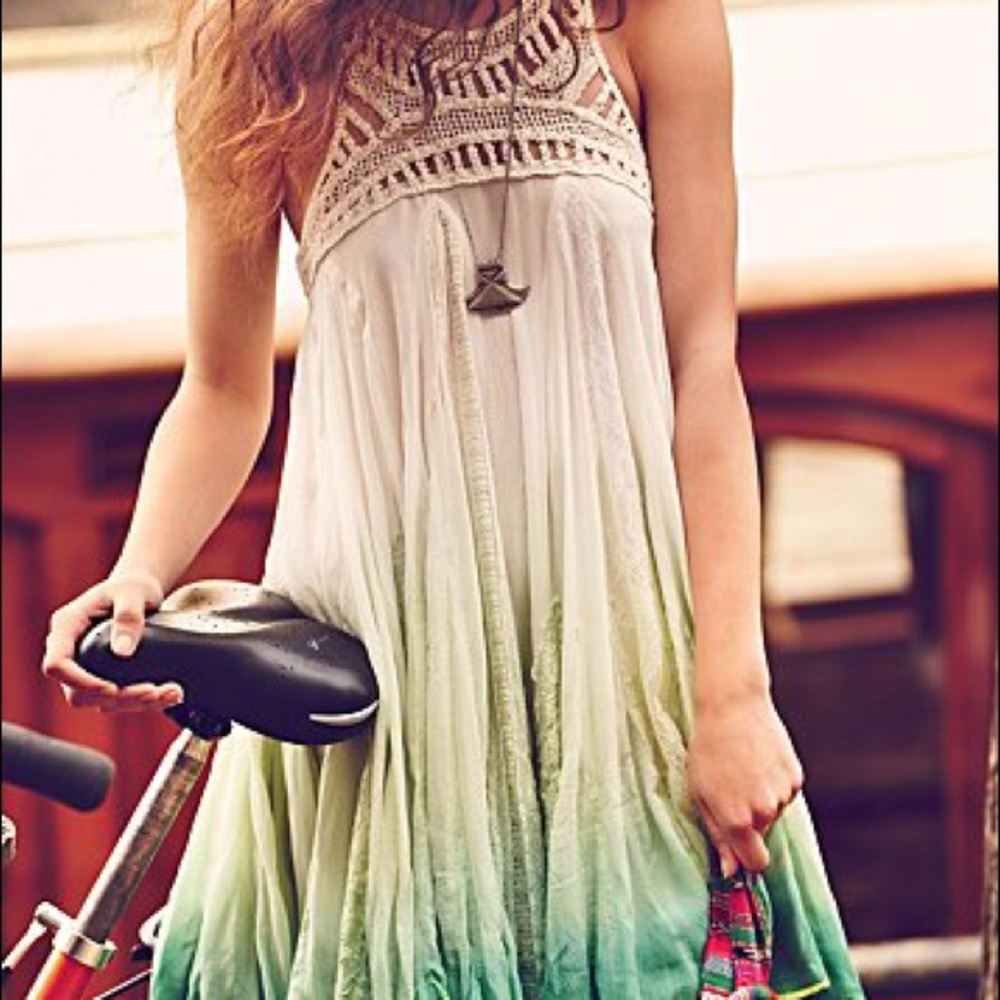 Free People Ombre Crochet and Lace Detail Dress
