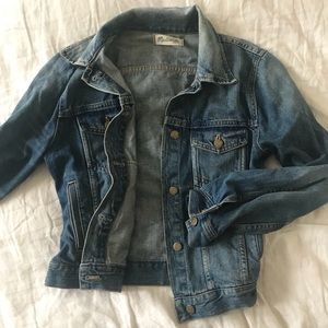 madewell shrunken stretch jean jacket