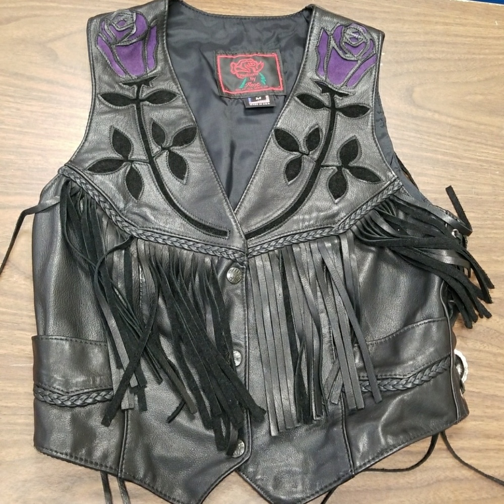 Leather motorcycles vest