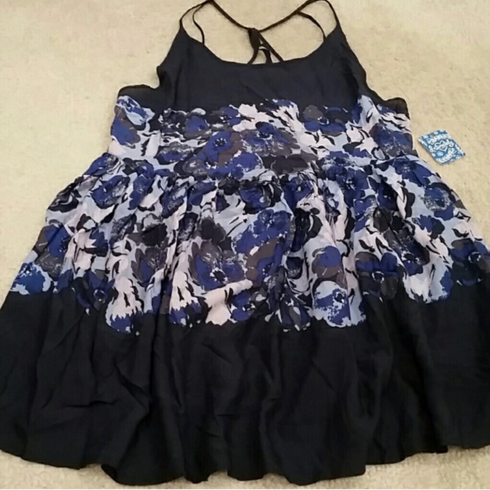 NWT sexy Free People blue floral slip dress sz Sm - Picture 3 of 5