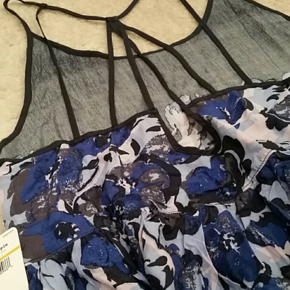 NWT sexy Free People blue floral slip dress sz Sm - Picture 5 of 5