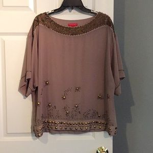 Gold detailed silky dress shirt