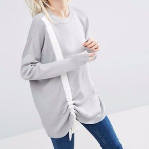 ASOS ruched tie sweater size 4