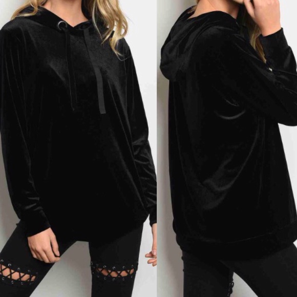 Black Velvet Hoodie - Picture 3 of 8