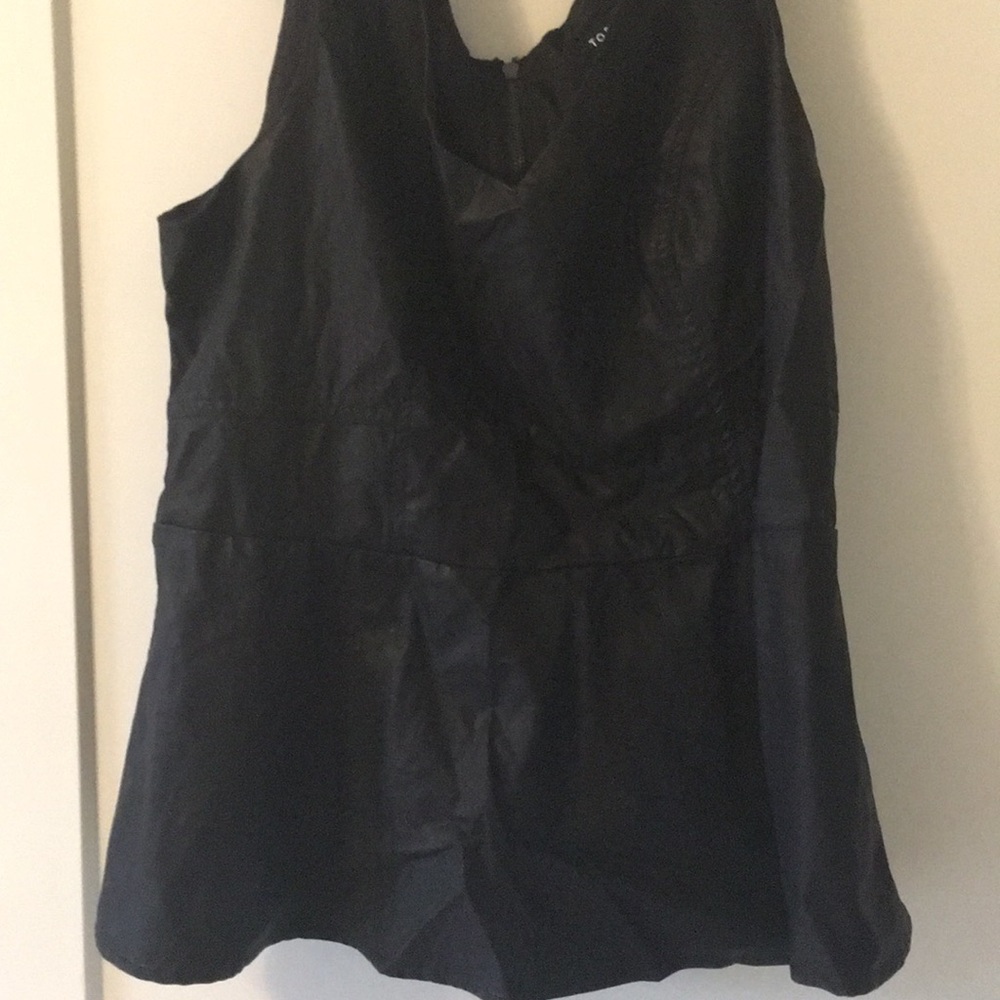 Faux leather peplum top