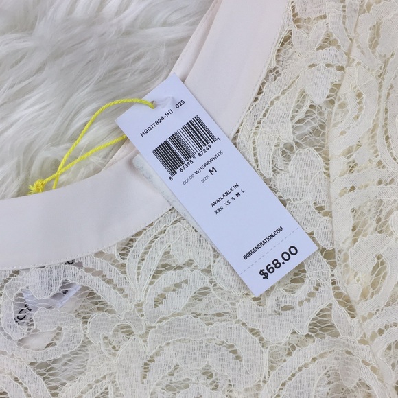 BCBGeneration Whisper White Lace Crop Top - Picture 5 of 7