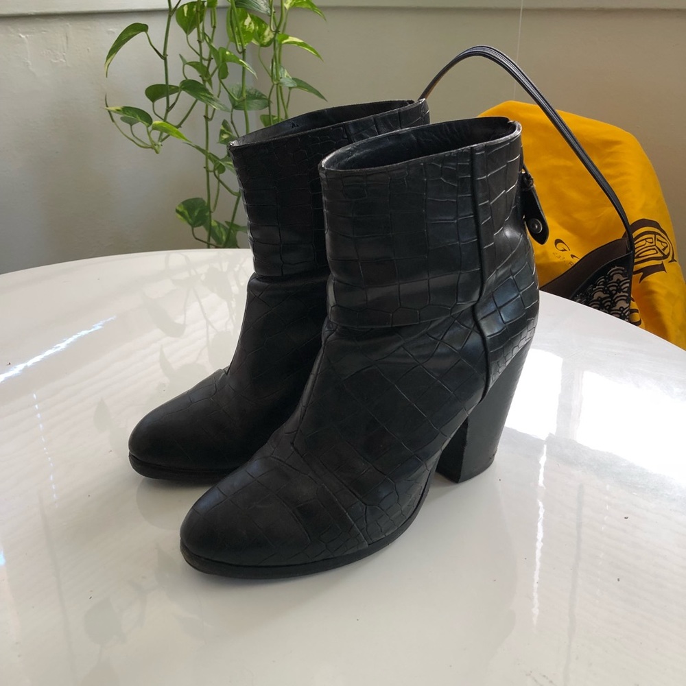 Rag And Bone Newbury Booties In Embossed Croc - image 1