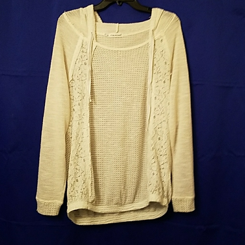 Maurices 1X sweater hood & lace details size 1X
